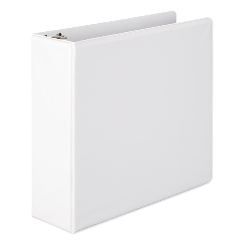 HEAVY-DUTY ROUND RING VIEW BINDER WITH EXTRA-DURABLE HINGE, 3 RINGS, 3″ CAPACITY, 11 X 8.5, WHITE
