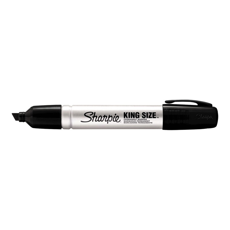KING SIZE PERMANENT MARKER, BROAD CHISEL TIP, BLACK, DOZEN