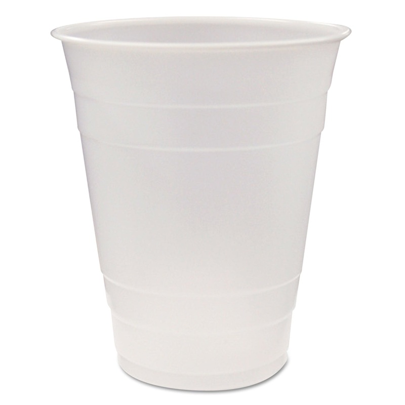 Translucent Plastic Cups, 16 Oz, Clear, 80/pack, 12 Pack/carton