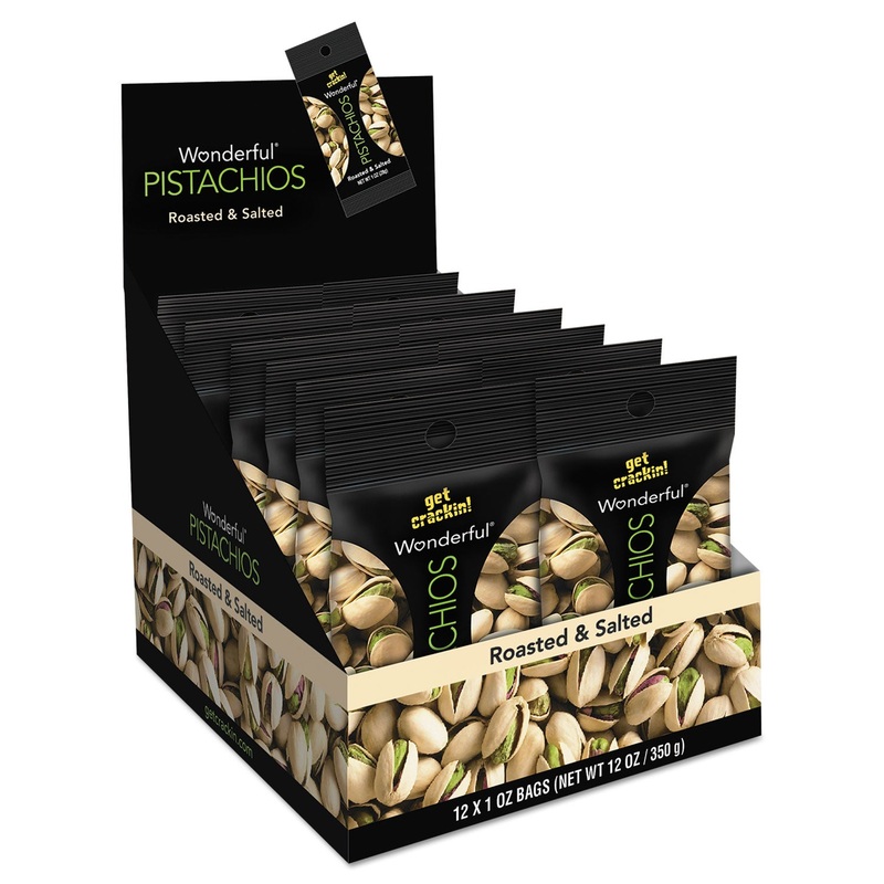WONDERFUL PISTACHIOS, SALT AND PEPPER, 1.25 OZ PACK, 12/BOX