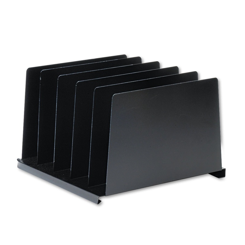 ANGLED VERTICAL ORGANIZER, 5 SECTIONS, LETTER TO LEGAL SIZE FILES, 14.5″ X 9.88″ X 8.75″, BLACK