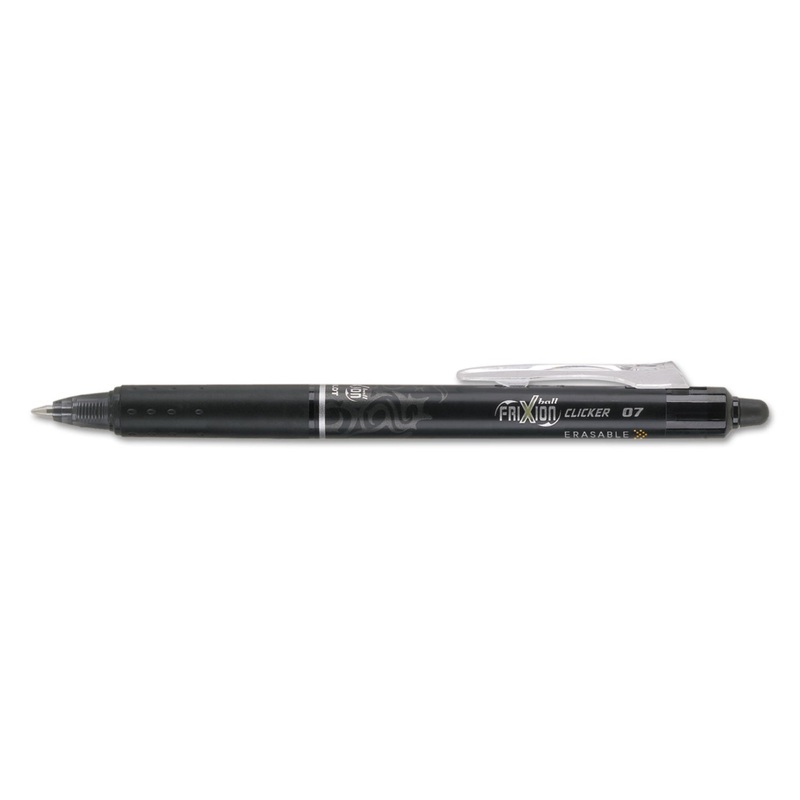 FRIXION CLICKER ERASABLE RETRACTABLE GEL PEN, 0.7MM, BLACK INK/BARREL