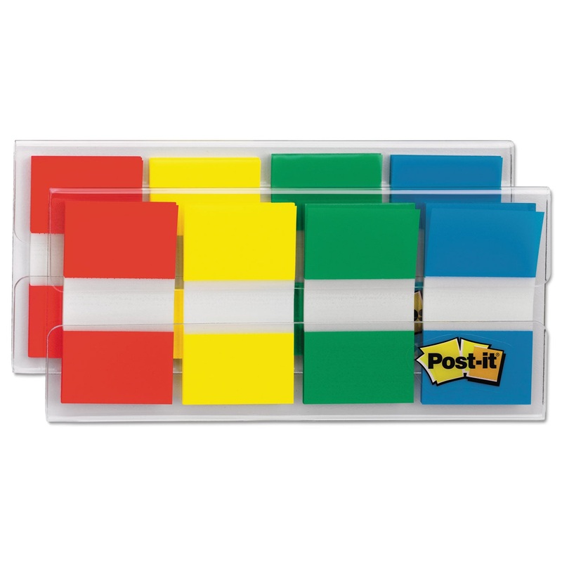 PAGE FLAGS IN PORTABLE DISPENSER, ASSORTED PRIMARY, 160 FLAGS/DISPENSER