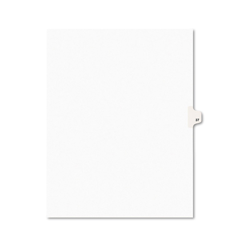 PREPRINTED LEGAL EXHIBIT SIDE TAB INDEX DIVIDERS, AVERY STYLE, 10-TAB, 37, 11 X 8.5, WHITE, 25/PACK