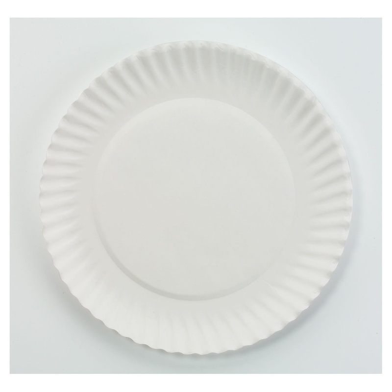 WHITE PAPER PLATES, 6″ DIA, 100/PACK, 10 PACKS/CARTON