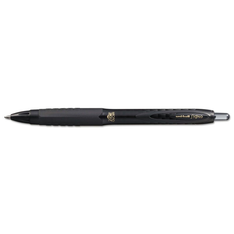 307 RETRACTABLE GEL PEN, MICRO 0.5MM, BLACK INK/BARREL, DOZEN