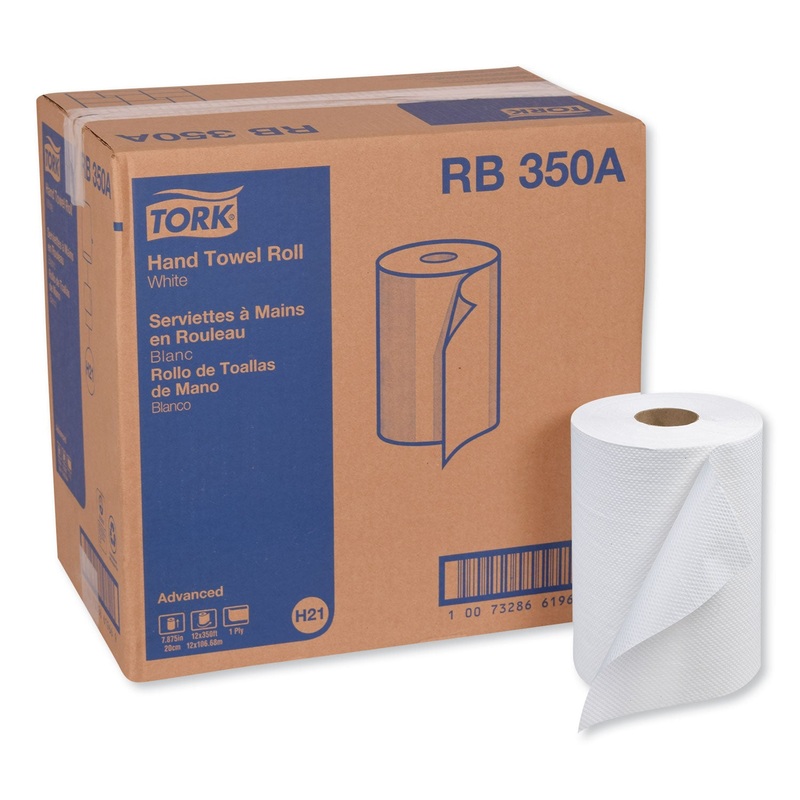 ADVANCED HARDWOUND ROLL TOWEL, 7.88″ X 350 FT, WHITE, 12 ROLLS/CARTON