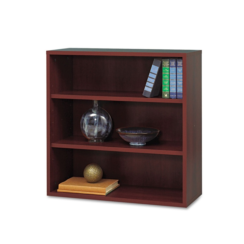 Apres Open Bookcase, Three-Shelf, 29-3/4w X 11-3/4d X 29-3/4h, Mahogany