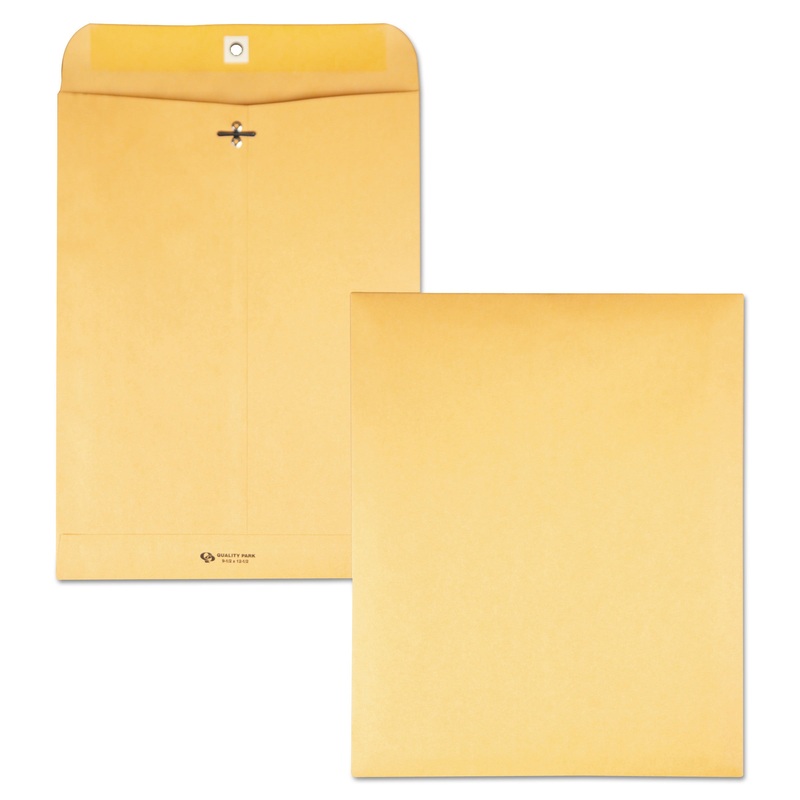 CLASP ENVELOPE, #93, CHEESE BLADE FLAP, CLASP/GUMMED CLOSURE, 9.5 X 12.5, BROWN KRAFT, 100/BOX