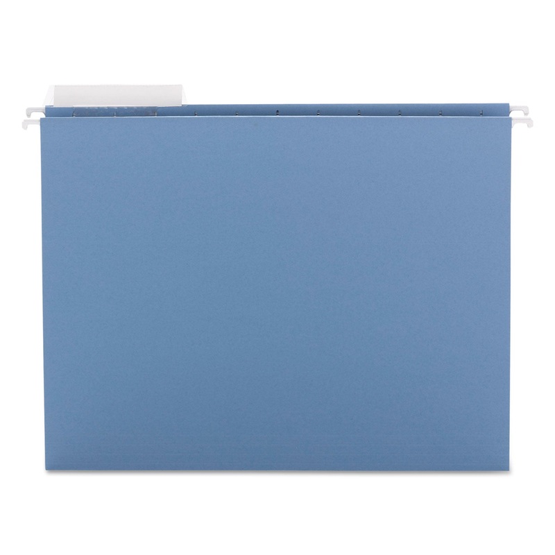 COLOR HANGING FOLDERS WITH 1/3 CUT TABS, LETTER SIZE, 1/3-CUT TAB, BLUE, 25/BOX