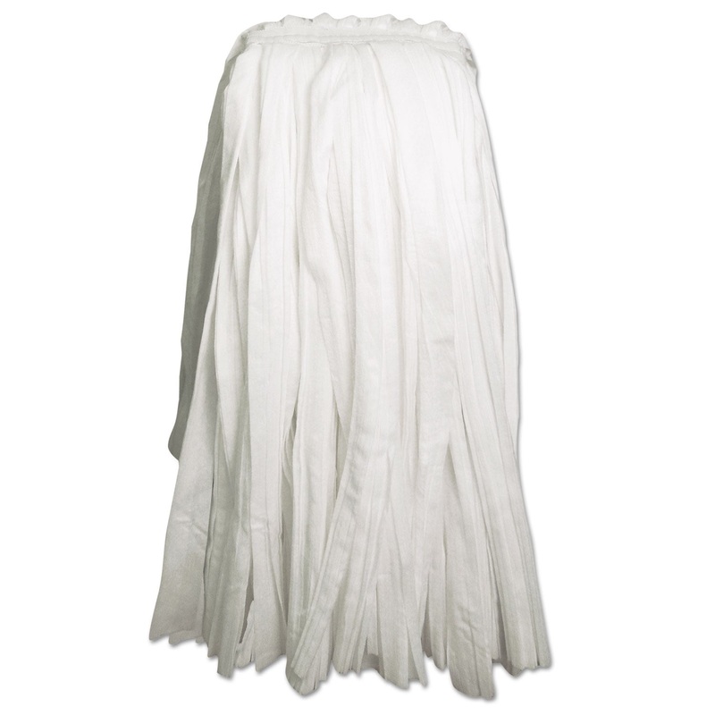 Cut-End Wet Mop Head, Rayon/polyester, Non-Woven, White, 20oz