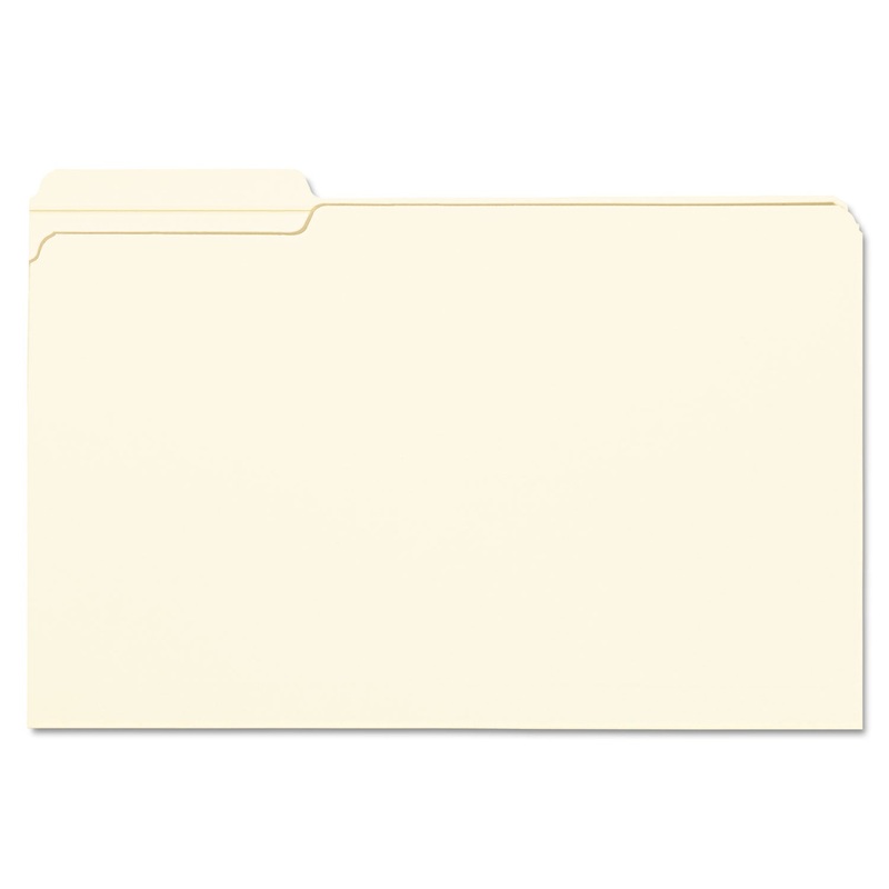 REINFORCED TAB MANILA FILE FOLDERS, 1/3-CUT TABS, LEFT POSITION, LEGAL SIZE, 11 PT. MANILA, 100/BOX