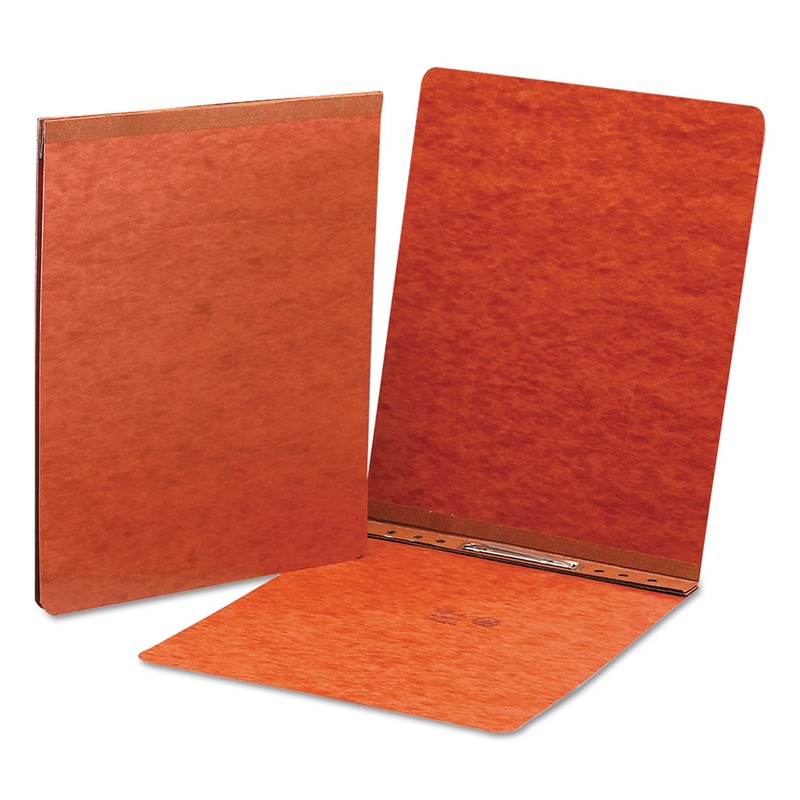 TOP OPENING PRESS GUARD REPORT COVER, PRONG FASTENER, LETTER, RED