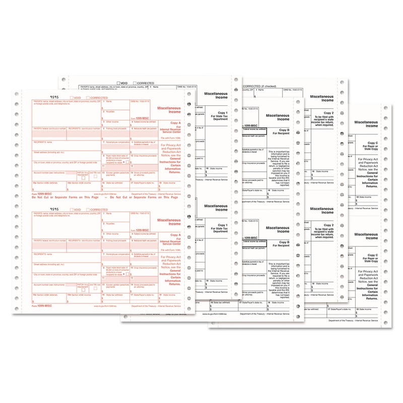 1099-Misc Tax Forms, 5-Part Carbonless, 5 1/2 X 8, 24 1099s & 1 1096