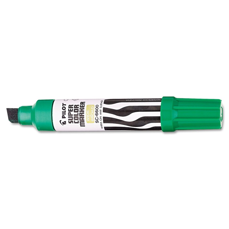 JUMBO REFILLABLE PERMANENT MARKER, BROAD CHISEL TIP, GREEN