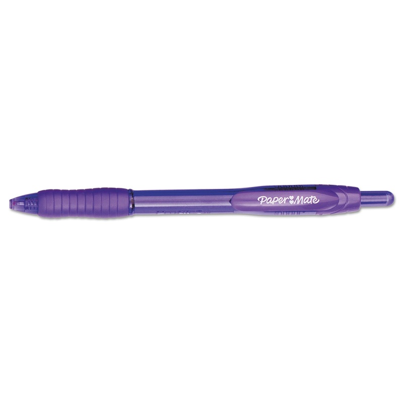 PROFILE RETRACTABLE BALLPOINT PEN, BOLD 1.4MM, PURPLE INK/BARREL, DOZEN