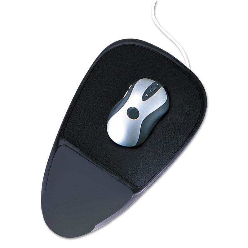 PROLINE MOUSE PAD W/WRIST REST, NONSKID BASE, 7 1/2 X 13, BLACK