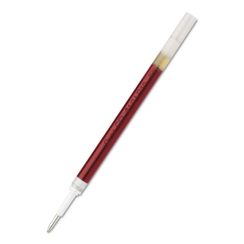 REFILL FOR PENTEL ENERGEL RETRACTABLE LIQUID GEL PENS, CONICAL TIP, BOLD POINT, RED INK