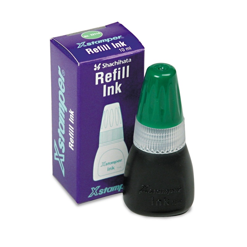 Refill Ink For Xstamper Stamps, 10ml-Bottle, Green