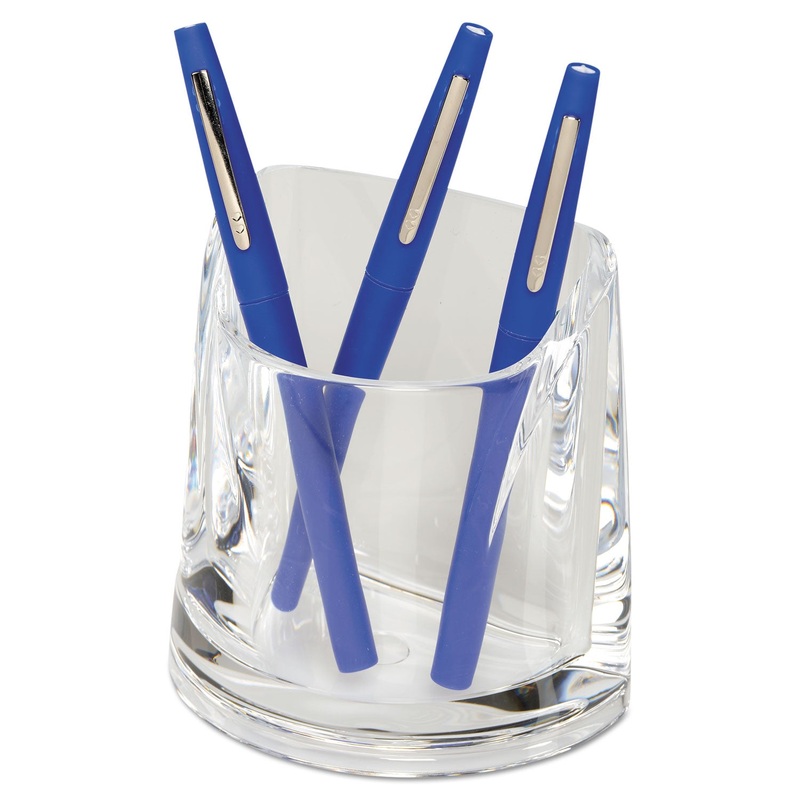 Stratus Acrylic Pen Cup, 4 1/2 X 2 3/4 X 4 1/4, Clear