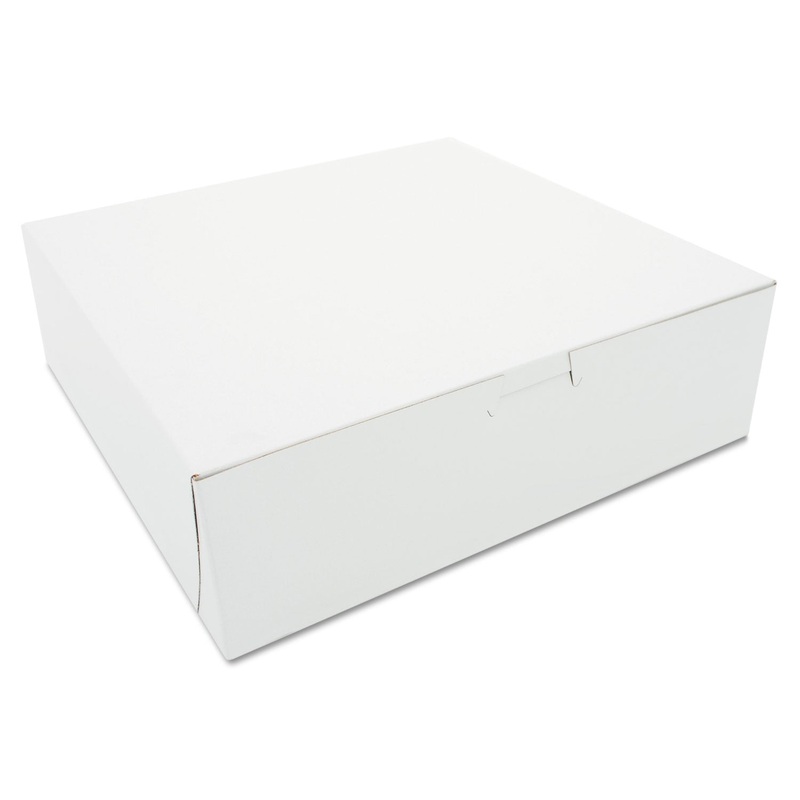 Tuck-Top Bakery Boxes, 10w X 10d X 3h, White, 200/carton