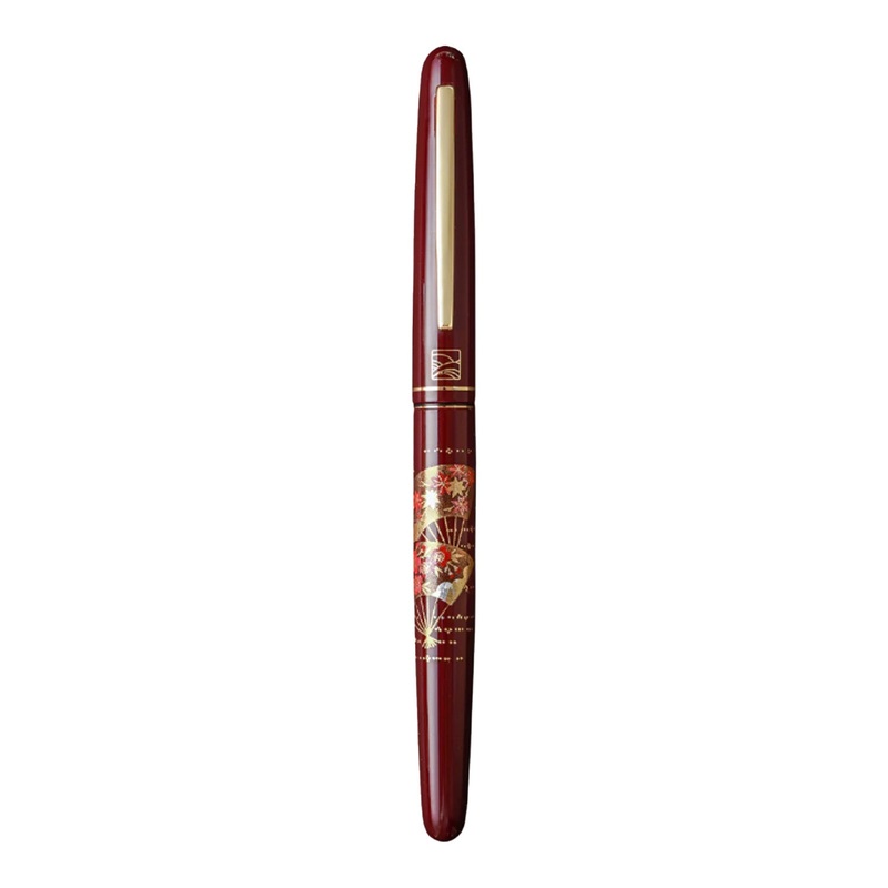 Wancher x Kuretake Kindai Maki-e Mari Senmen Fountain Pen – Red GT