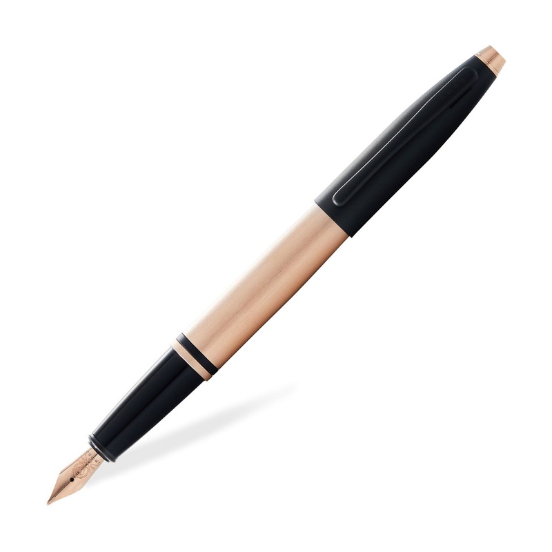 Cross Calais Fountain Pen – Brushed Rose Gold & Black