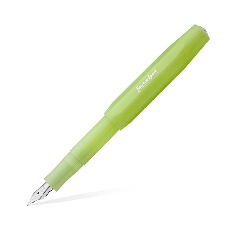 Kaweco Frosted Sport Fountain Pen with Optional Clip – Fine Lime