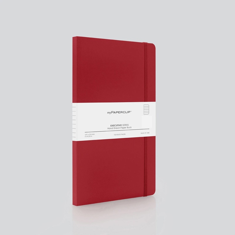myPAPERCLIP Executive Series Soft Cover Notebook – Red – Medium – Ruled