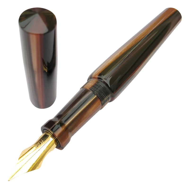 Ranga Abhimanyu Premium Acrylic Fountain Pen – Brown Stripes