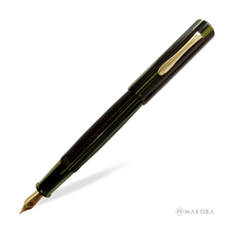 Ranga Splendour Peak Premium Acrylic Fountain Pen, Olive Black Stripes – Steel Nib