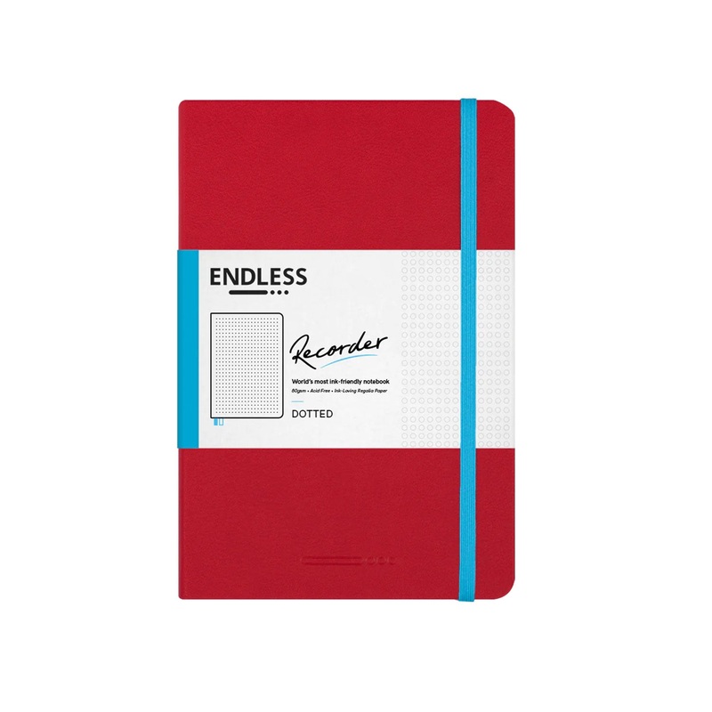 Endless Recorder Crimson Sky Red Regalia Notebook – A5, Dotted