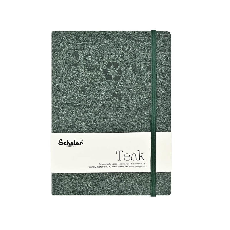 Scholar Teak Green Notebook – A5, Ruled