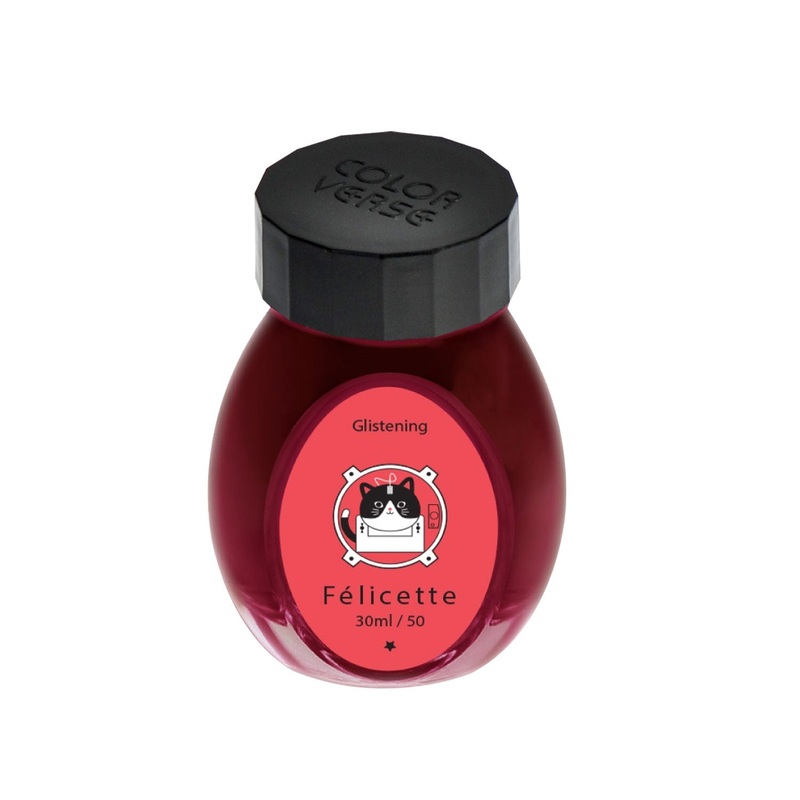 Colorverse Glistening Felicette Ink Bottle, Red – 30ml