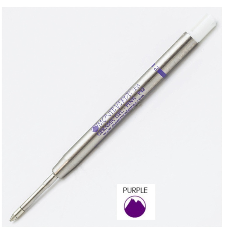 Monteverde Ceramic Gel Ball Pen Refill for Parker – Fine – Purple – Pack of 2