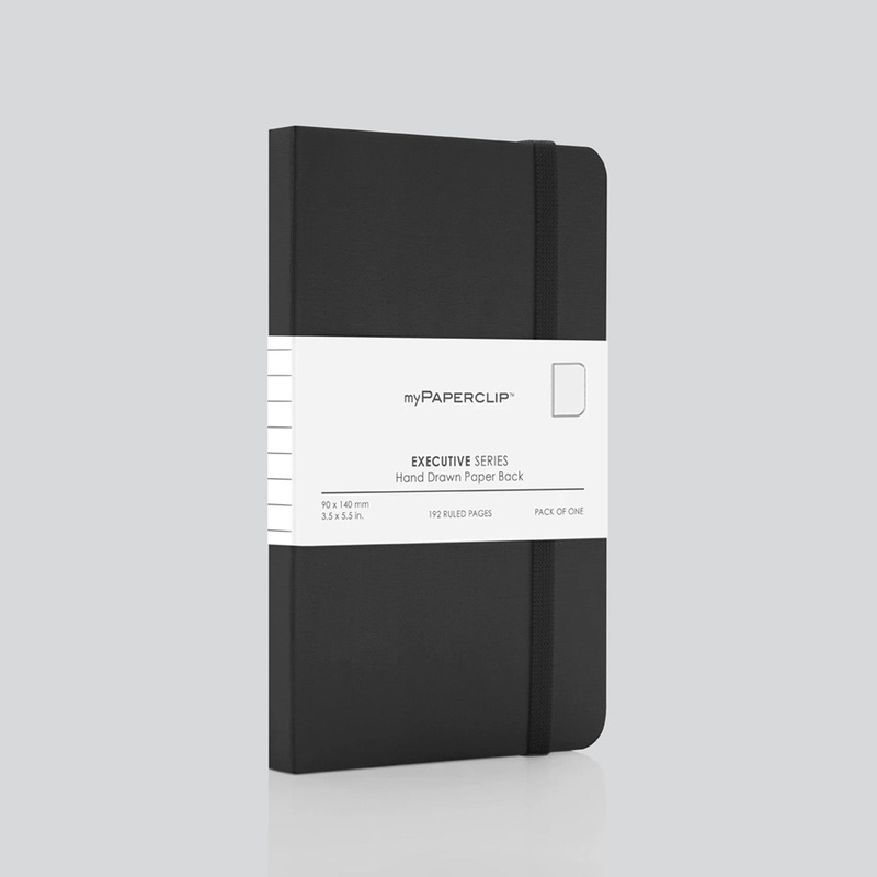 myPAPERCLIP Executive Series Soft Cover Notebook – Black – Small – Plain