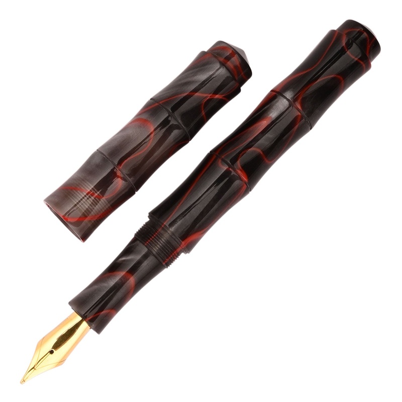 Ranga Regular Bamboo Premium Acrylic Fountain Pen – Scarlet Pewter