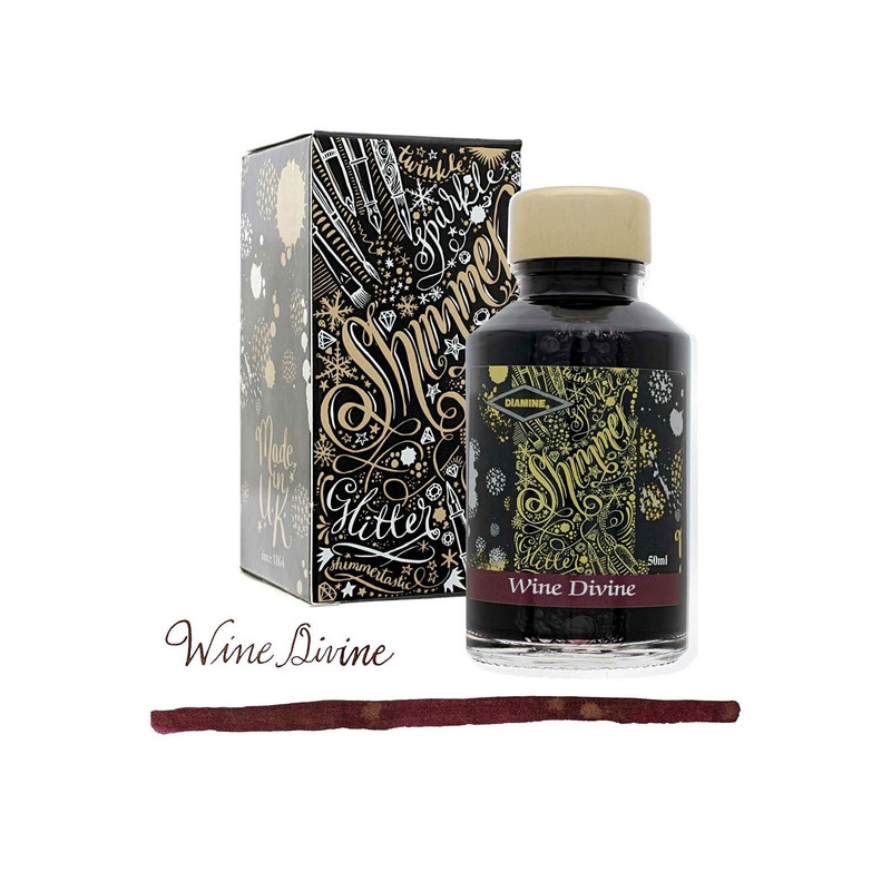 Diamine Shimmer Ink Bottle, Wine Divine – 50ml