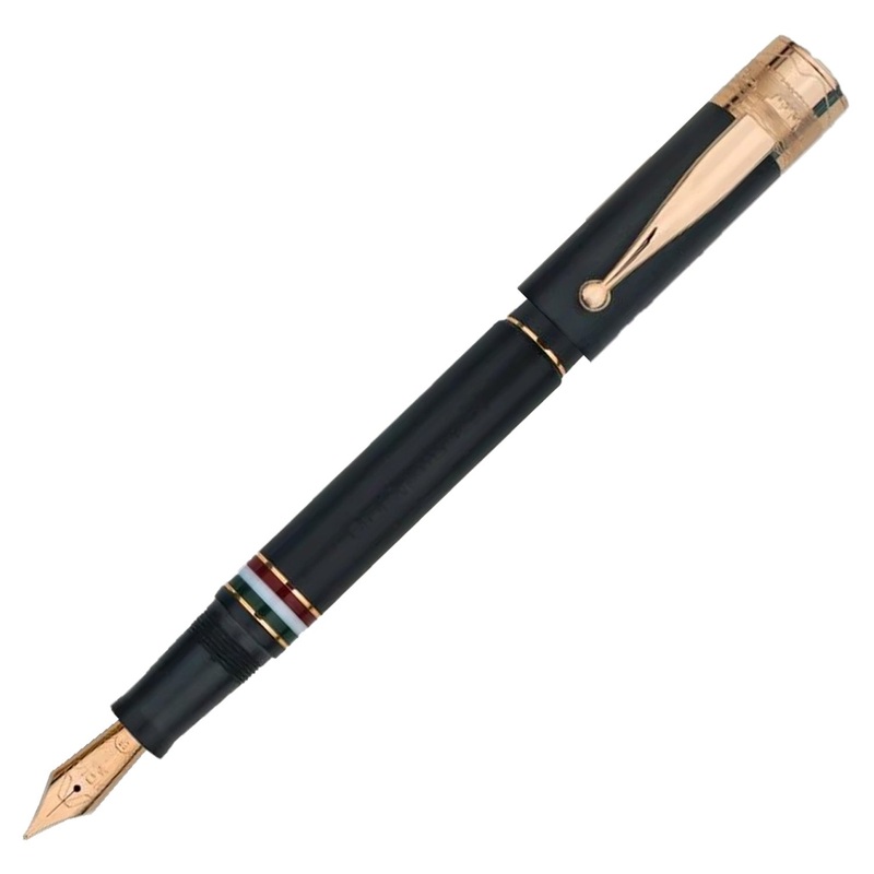 Gioia Partenope Fountain & Roller Ball Pen – Black Sand RGT