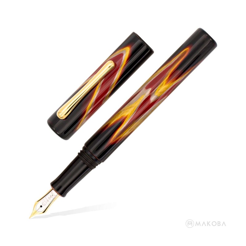 Taccia Ukiyo-E Fountain Pen, Benitsuchi (Red) – 14K Gold Nib