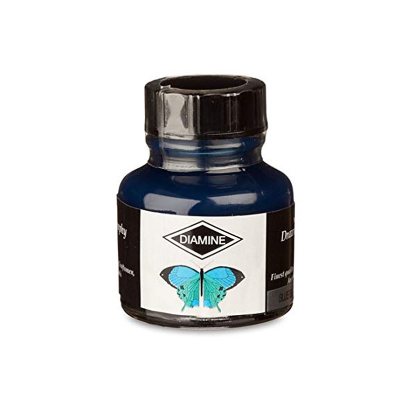 Diamine Calligraphy & Drawing Acrylic Ink Bottle, Blue Black – 30ml