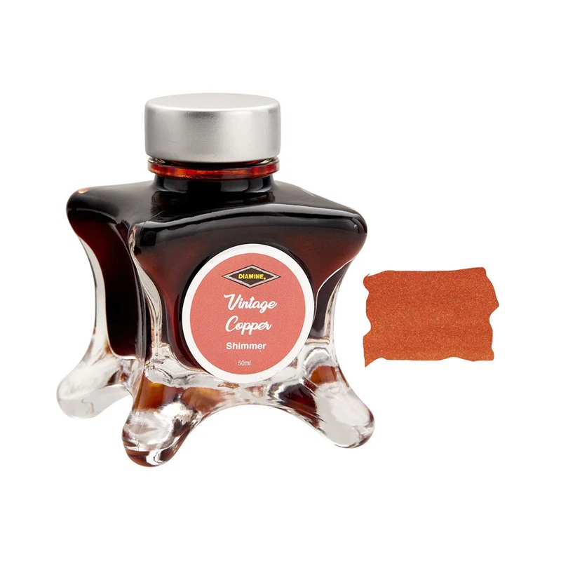 Diamine Inkvent Shimmer Ink Bottle, Vintage Copper – 50ml