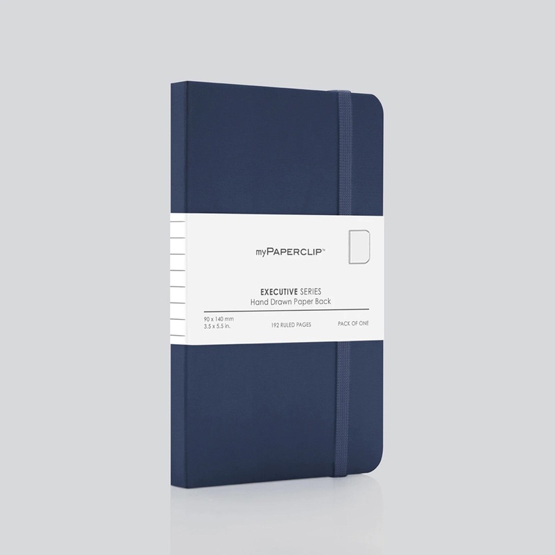 myPAPERCLIP Executive Series Soft Cover Notebook – Blue – Small – Plain