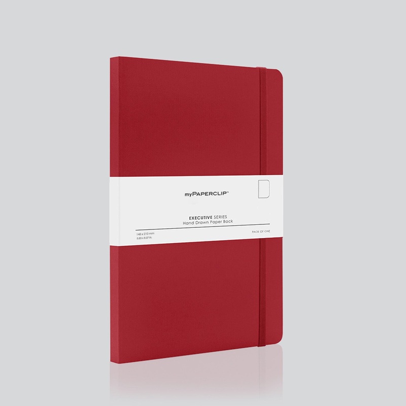 myPAPERCLIP Executive Series Soft Cover Notebook – Red – A5 – Plain