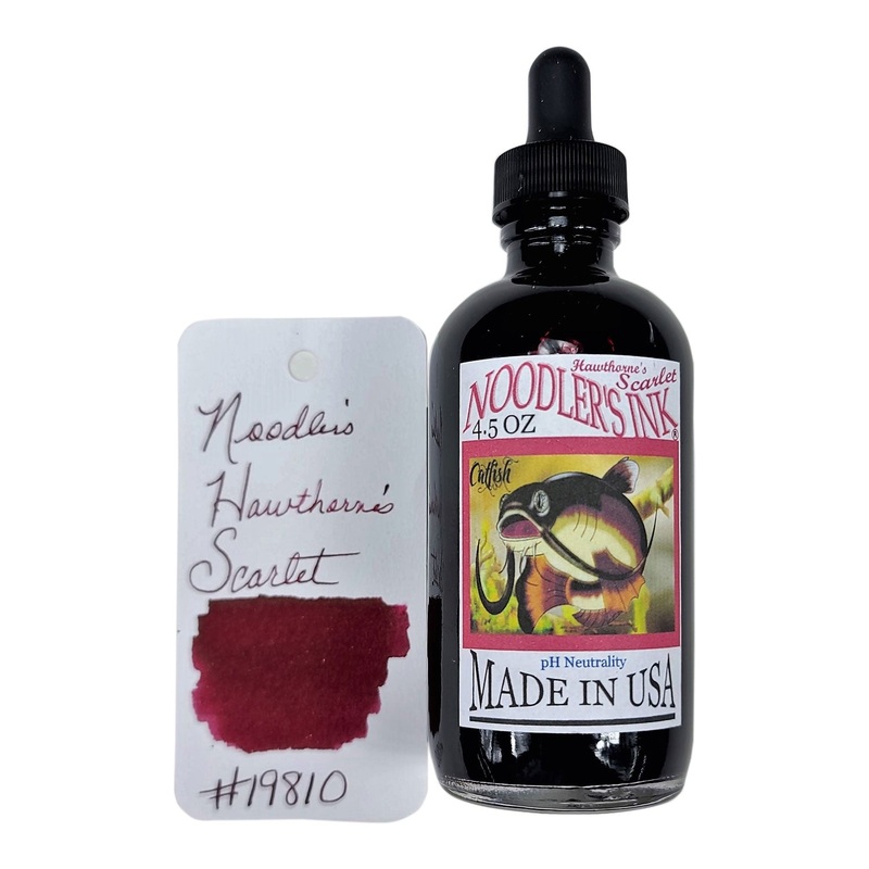 Noodler’s 19810 Hawthorne’s Scarlet Ink Bottle with Free Fountain Pen, Red  – 133ml