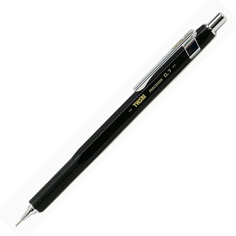 TWSBI Precision Retractable Pipe Mechanical Pencil, Black – 0.5mm