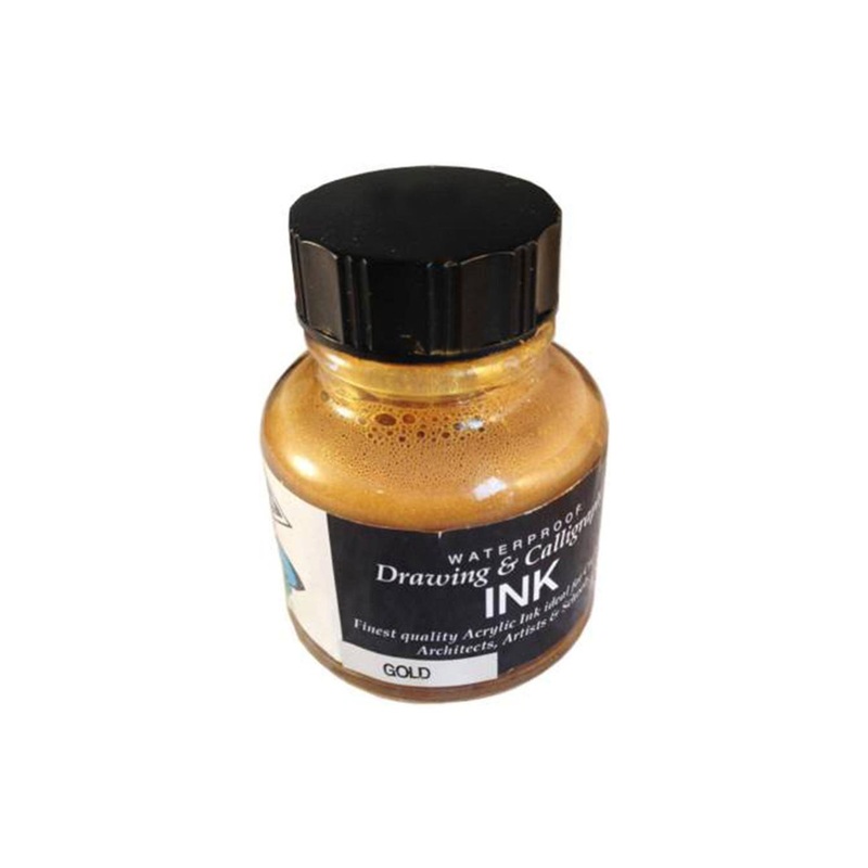 Diamine Calligraphy & Drawing Acrylic Ink Bottle, Gold – 30ml