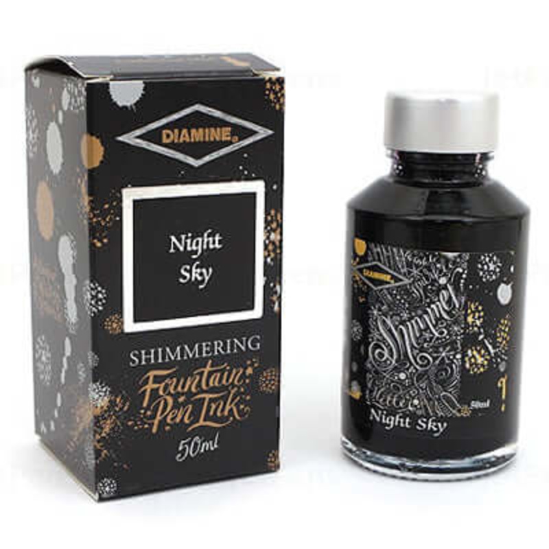 Diamine Shimmer Ink Bottle, Night Sky – 50ml