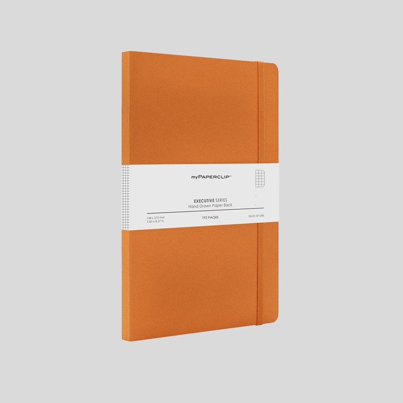 myPAPERCLIP Executive Series Soft Cover Notebook – Orange – A5 – Squared