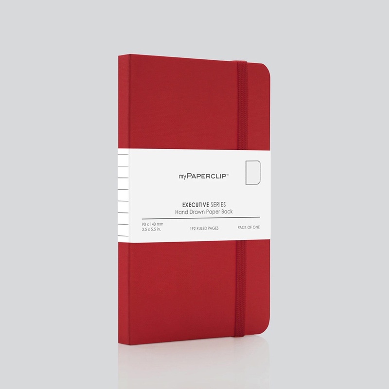 myPAPERCLIP Executive Series Soft Cover Notebook – Red – Small – Plain